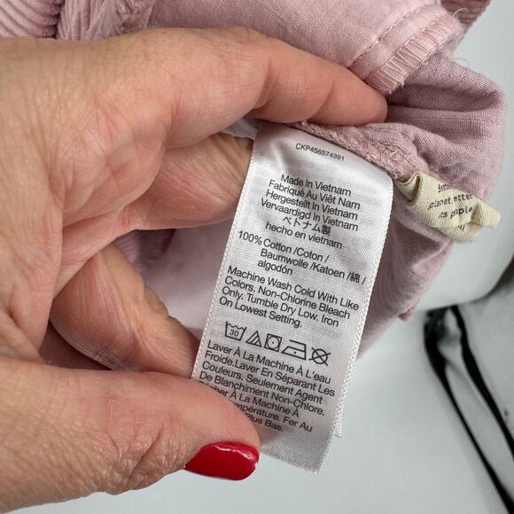 Madewell Pink Corduroy Button Front Shacket Utility Pockets Women’s Small - Picture 6 of 7